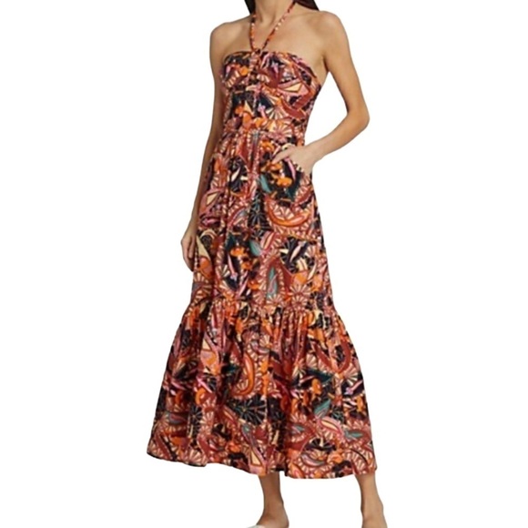 NWT Revolve x House of Harlow 1960 Paisley Tiered Halter Maxi Dress - Picture 5 of 8